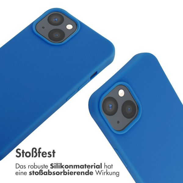 imoshion Silikonhülle mit Band für das iPhone 14 - Blau