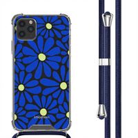 imoshion Design Hülle mit Band Apple iPhone 11 Pro Max - Cobalt Blue Flowers Connect