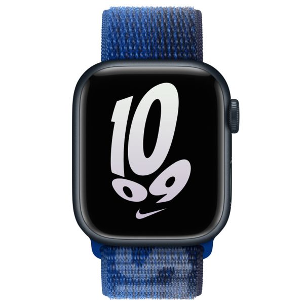 Apple Nike Sport Loop Armband für das  Apple Watch Series 1 t/m 9 / SE (38/40/41 mm) | Series 10 / 11 (42 mm) - Game Royal / Midnight Navy