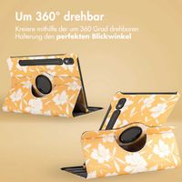 imoshion 360° drehbare Design Klapphülle Samsung Galaxy Tab S9 11.0 Zoll - Yellow Flowers