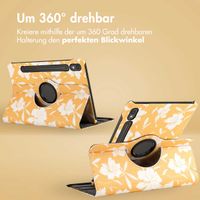 imoshion 360° drehbare Design Klapphülle für das Samsung Galaxy Tab S9 11.0 Zoll - Yellow Flowers