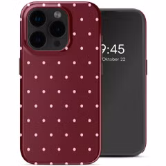 Selencia Vivid Back Cover Apple iPhone 15 Pro - Happy Dots Burgundy