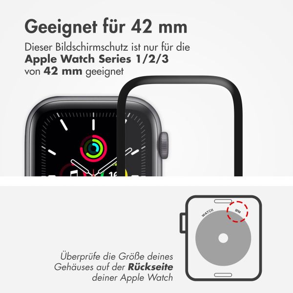 Accezz Displayschutzfolie mit Applikator für die Apple Watch Series 1-3 - 42 mm