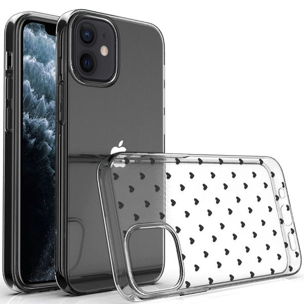imoshion Design Hülle Apple iPhone 12 Mini - Hearts All Over Black