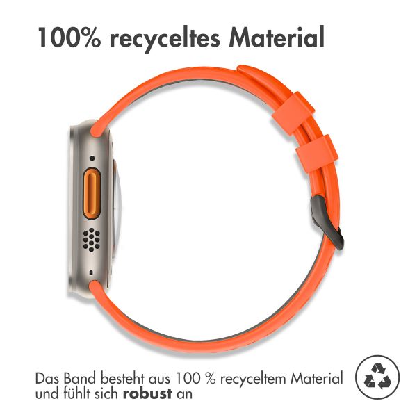 imoshion Silikonsportarmband Buckle für das Apple Watch Series 1 bis 11 / SE / Ultra (44/45/46/49 mm) - Orange / Schwarz
