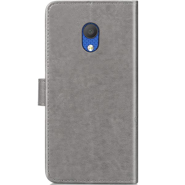 Kleeblumen Klapphülle Grau Alcatel 1C (2019)
