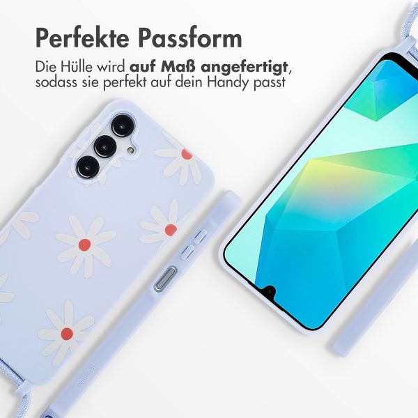 imoshion SilikonHülle design mit Band Samsung Galaxy A16 - Lila Flower Distance