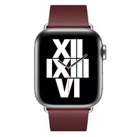 Apple Leather Band Modern Buckle für das  Apple Watch Series 1 t/m 9 / SE (38/40/41 mm) | Series 10 / 11 (42 mm) - Größe L - Garnet