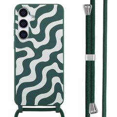 imoshion Silikonhülle design mit Band für das Samsung Galaxy S25 Plus - Petrol Green Groovy