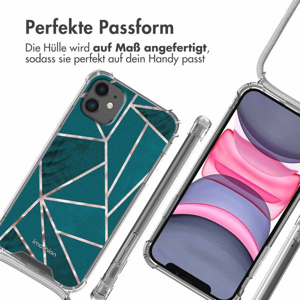imoshion Design Hülle mit Band Apple iPhone 11 - Petrol Green Graphic