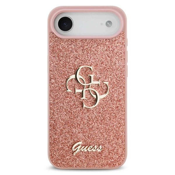 Guess 4G Metal Logo Back Cover mit Glitter Apple iPhone Air - Rosa