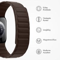 Accezz Magnetisches Echtlederarmband für Apple Watch | 44/45/46/49 mm - Chocolate Brown