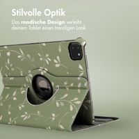 imoshion 360° drehbare Design Klapphülle Apple iPad Pro 11 (2022 / 2021 / 2020 / 2018) - Green Flowers