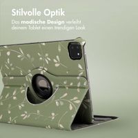 imoshion 360° drehbare Design Klapphülle für das iPad Pro 11 (2018/2020/2021/2022) - Green Flowers