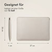Accezz Leather Laptop Hülle Apple MacBook 15 Zoll - Laptop Sleeve - Beige