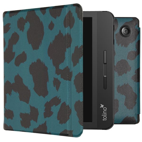 imoshion Design Slim Hard Sleepcover mit Stand für das Tolino Vision 5-Green Leopard