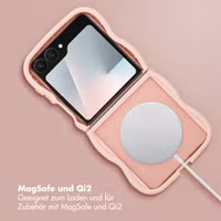 Selencia Wavy Backcover mit MagSafe Samsung Galaxy Z Flip 7 - Soft Pink