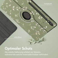 imoshion 360° drehbare Design Klapphülle Samsung Galaxy Tab S10 Ultra / Tab S9 Ultra - Green Flowers