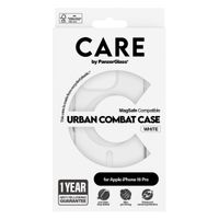 CARE by PanzerGlass Urban Combat Case MagSafe für das iPhone 16 Pro - Transparent / Weiß