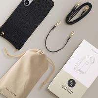 Selencia Nova HandyHülle mit Kordel und Kartenhalter Samsung Galaxy S25 FE - Schwarz