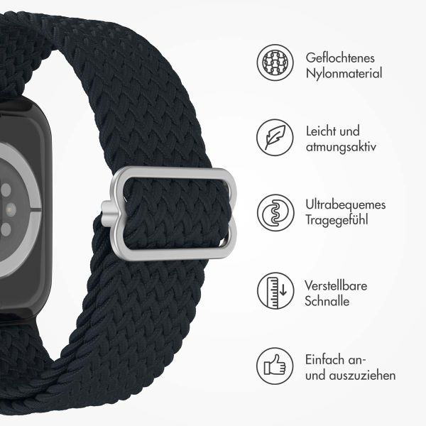 imoshion Gewebtes Nylonarmband für die Apple Watch Series 1 bis 10 / SE / Ultra (2) (44/45/46/49 mm) - Dunkelgrau