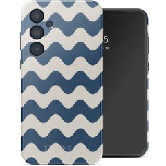 Selencia Vivid Tough Back Cover für das Samsung Galaxy A35 - Wave Vibes Classic Blue