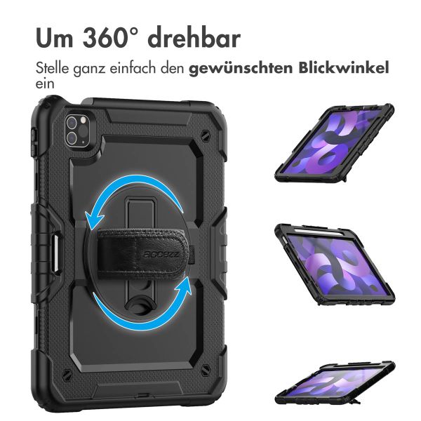 Accezz Robustes Back Cover mit Schultergurt Apple iPad Air 5 (2022) / Air 4 (2020) - Schwarz