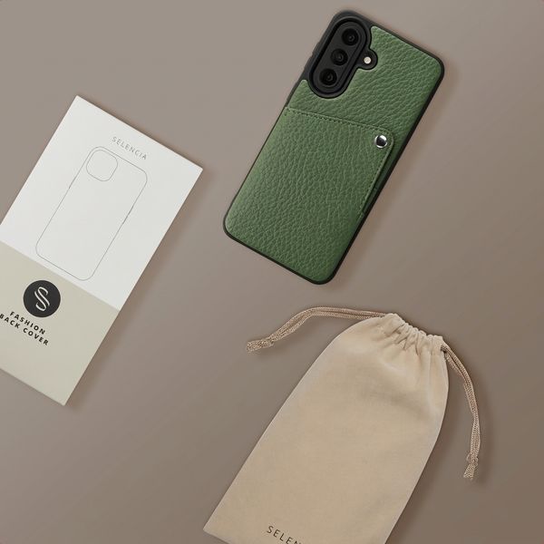 Selencia Riva Back Cover mit Kartenfach Samsung Galaxy A57 (5G) - Sage Green