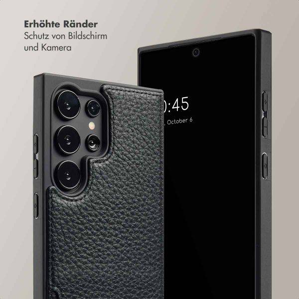 Selencia Nova HandyHülle mit Kordel und Kartenhalter Samsung Galaxy S24 Ultra - Schwarz