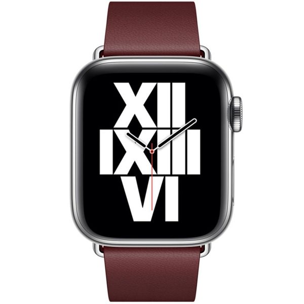 Apple Leather Band Modern Buckle für die Apple Watch Series 1 bis 9 / SE (38/40/41 mm) | Series 10 (42 mm) - Größe S - Garnet