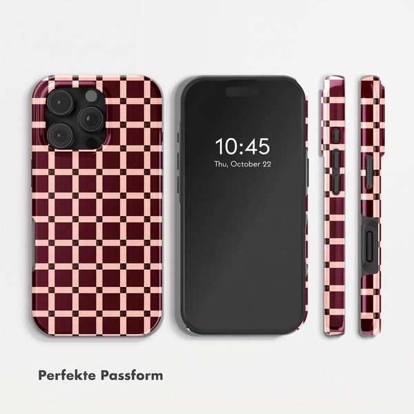 Selencia Vivid Rückabdeckung mit MagSafe Apple iPhone 16 Pro - Check This Burgundy