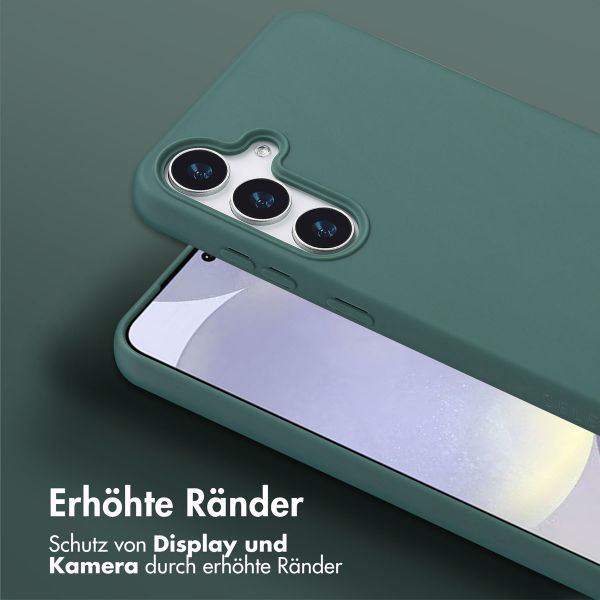 Selencia SilikonHülle mit abnehmbarem Band Samsung Galaxy S25 Plus - Dunkelgrün