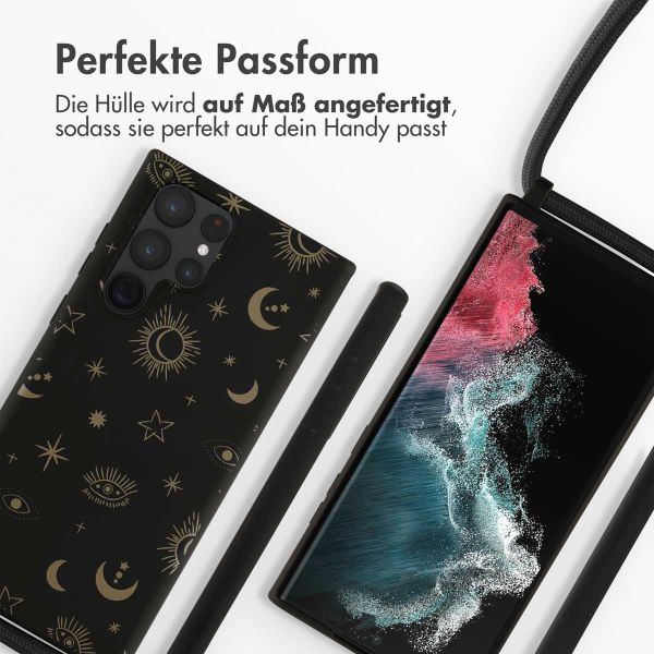 imoshion Silikonhülle design mit Band für das Samsung Galaxy S22 Ultra - Sky Black