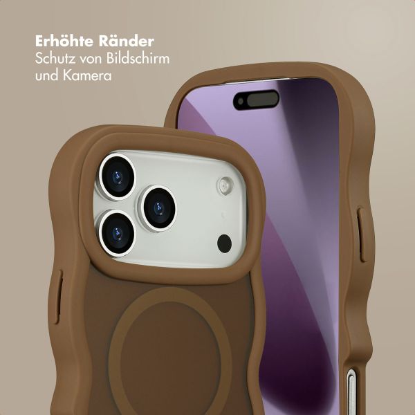 Selencia Wavy Backcover mit MagSafe Apple iPhone 17 Pro Max - Mocha Brown