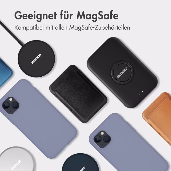 Accezz Liquid Silikoncase mit MagSafe für das Apple iPhone 15 Pro Max - Lavender Grey
