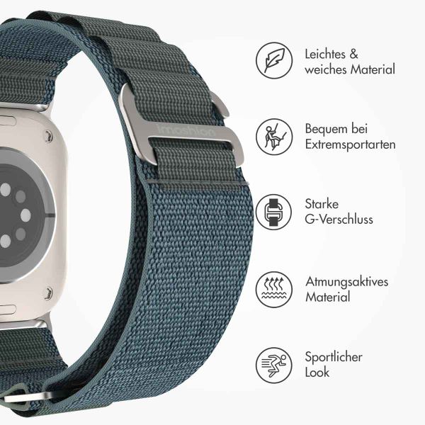 imoshion Nylon-Armband Alpine für die Apple Watch Series 1 bis 10 / SE / Ultra (2) (44/45/46/49 mm) - Blau