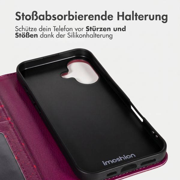 imoshion Design Klapphülle Apple iPhone 16 - Crush Check Coral Dust