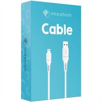 imoshion Lightning naar USB kabel - Non-MFi - Gevlochten textiel - 3 meter - Wit - Apple iPad 5 (2017) 9.7 inch