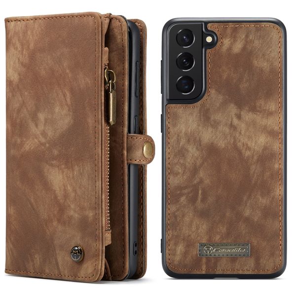 CaseMe Luxuriöse 2-in-1-Portemonnaie-Klapphülle Leder Samsung Galaxy S21