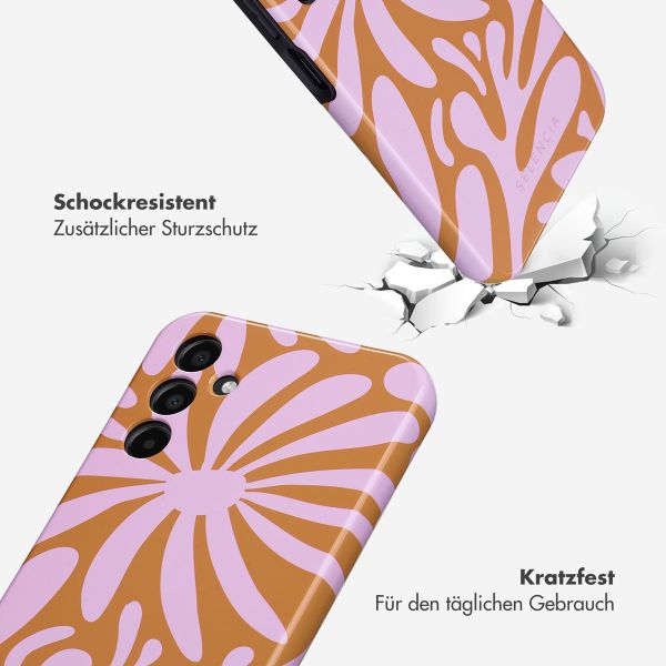 Selencia Vivid Tough Back Cover für das Samsung Galaxy A15 (5G/4G) - Modern Bloom Pink