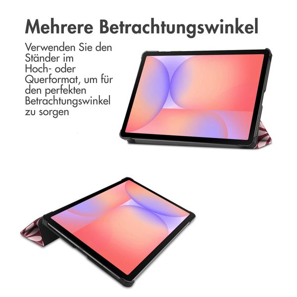 imoshion Design Trifold Klaphülle Samsung Galaxy Tab S9 11.0 Zoll / Tab S10 FE / S9 FE 10.9 Zoll - Bloom Love Blush