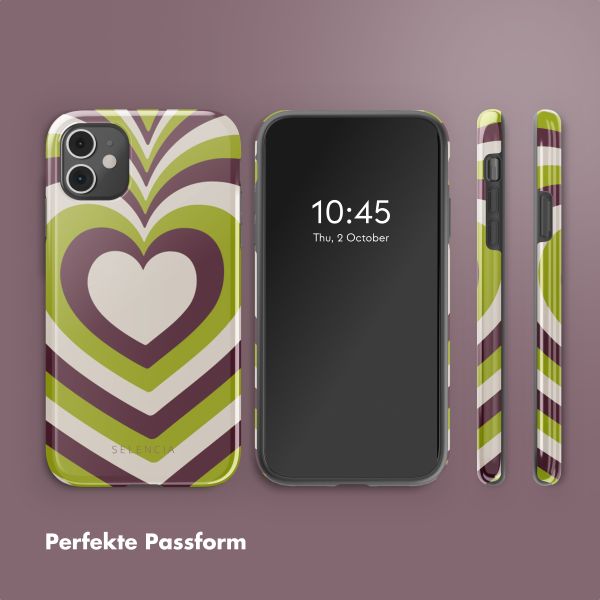 Selencia Vivid Back Cover Apple iPhone 11 - Double Hearts Plum Fern