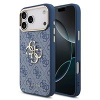 Guess 4G Metal Logo Back Cover Apple iPhone 17 Pro Max - Gold Edge - Blue