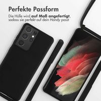 imoshion Silikonhülle mit Band für das Samsung Galaxy S21 Ultra - Schwarz