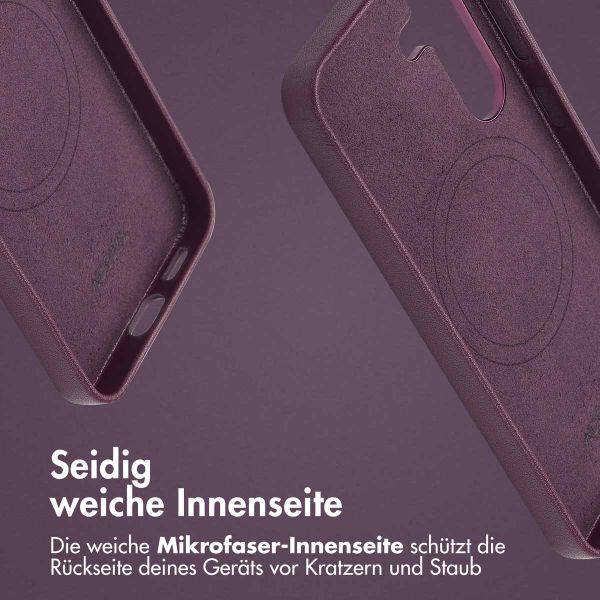 Accezz MagSafe Leather Backcover für das Samsung Galaxy S25 - Heath Purple