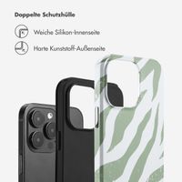 Selencia Vivid Tough Back Cover für das iPhone 14 Pro Max - Colorful Zebra Sage Green