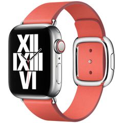 Apple Leather Band Modern Buckle für die Apple Watch Series 1 bis 9 / SE (38/40/41 mm) | Series 10 (42 mm) - Größe M - Pink Citrus