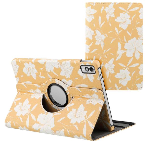 imoshion 360° drehbare Design Klapphülle für das Lenovo Tab M10 5G - Yellow Flowers