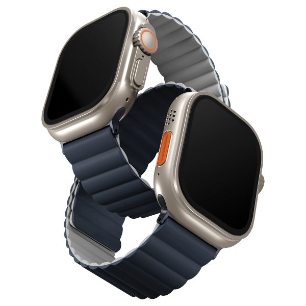 Uniq Revix doppelseitiges Armband für die Apple Watch Series 1 bis 10 / SE / Ultra (2) (44/45/46/49 mm) - Storm Blue / Chalk Grey