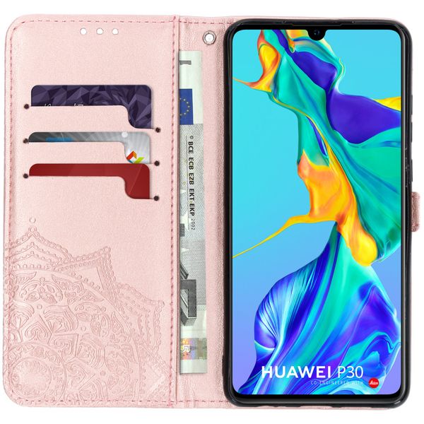 Mandala Klapphülle Rosa für das Huawei P30